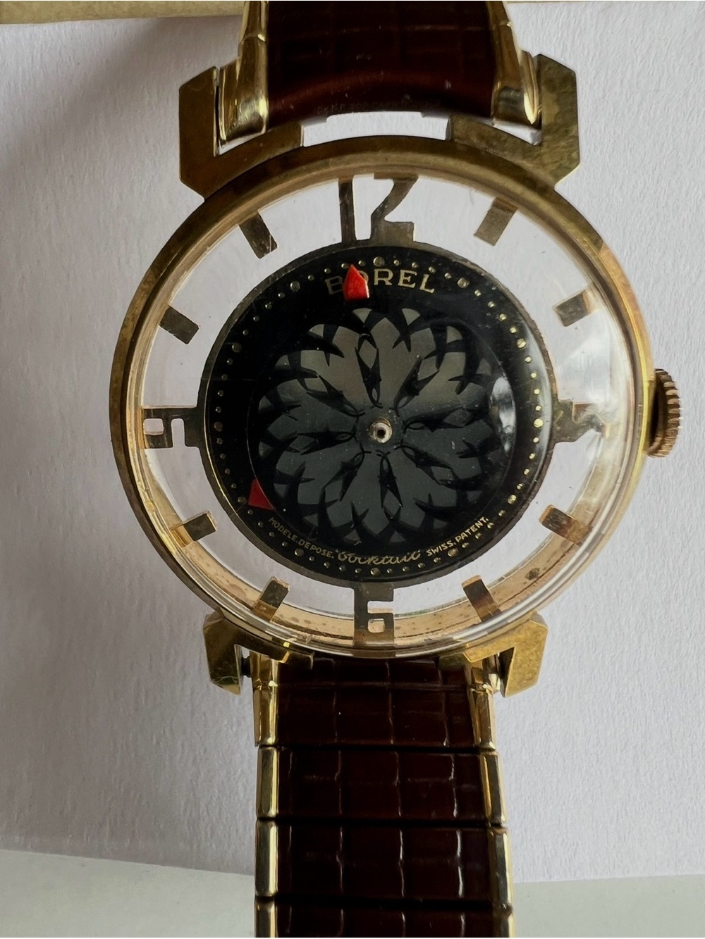 Borel Cocktail Vintage Style Gold Tone Wristwatch - Black Dial